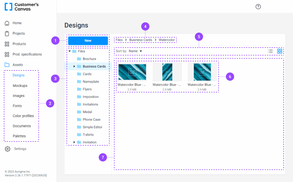 The user Interface of the File manager.