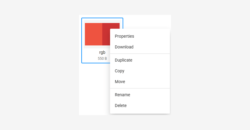 The context menu.
