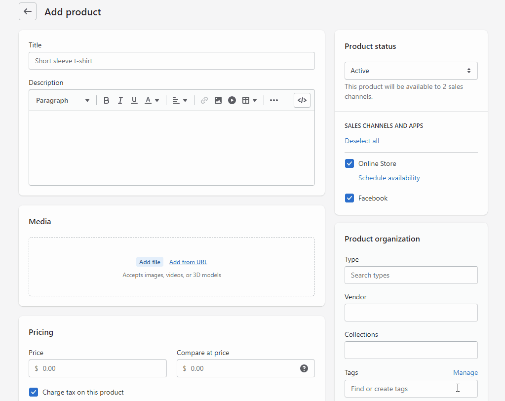 Adding SKU in an e-commerce.