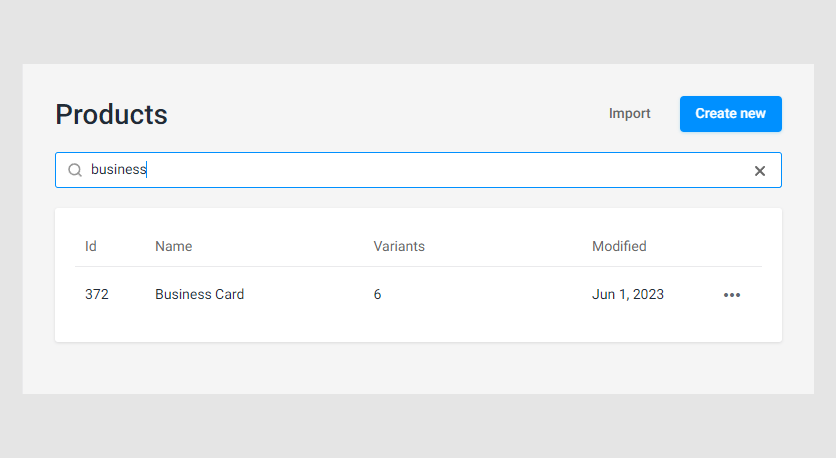 You can search product by a product name in the search by name input field.