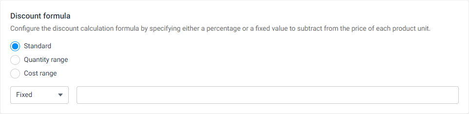 Formula configuration using Standard rule.