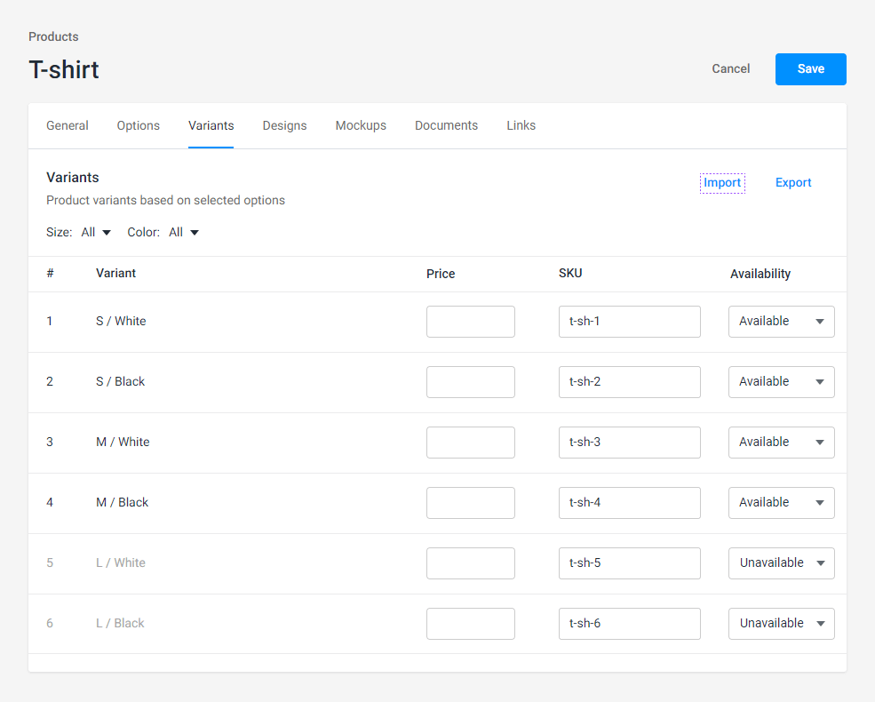 To import a filled workbook, click Import.