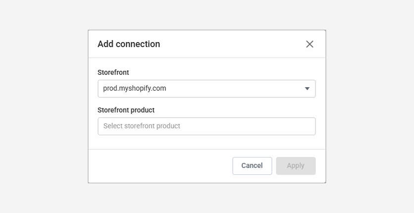Adding a product connection.