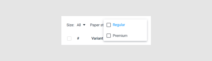 By default, the checkboxes in the drop-down list are empty.
