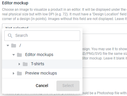 Defining editor mockups