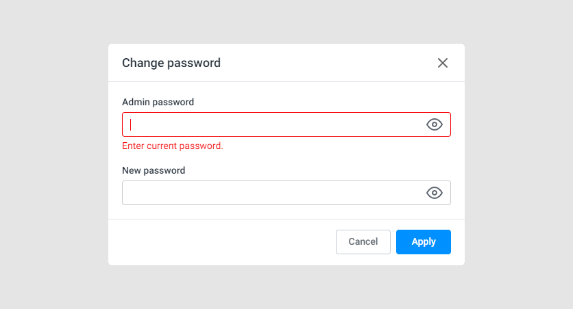 Change user password.