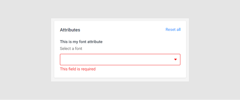 The font attribute validation.