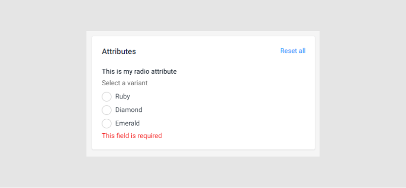 The radio attribute value.