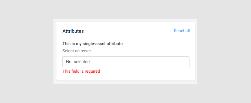 The single-asset attribute validation.