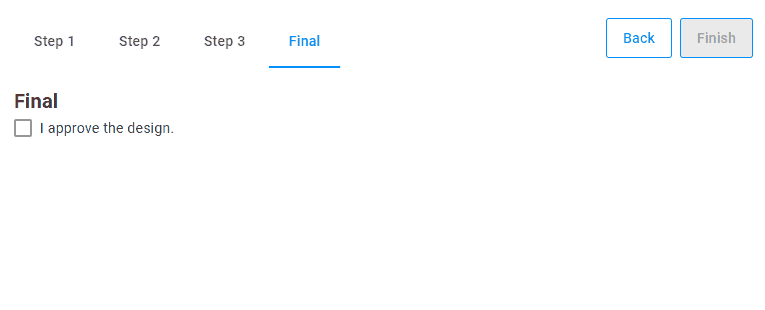 Checkbox enables the Finish button