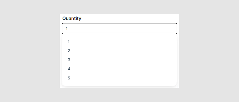 List view of quantity.