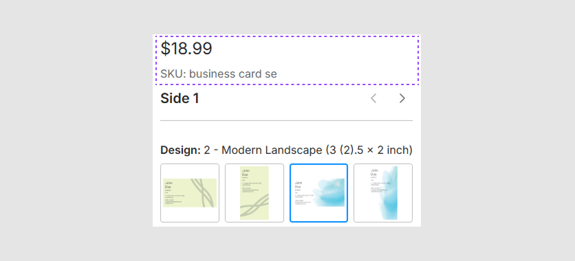 Product details.