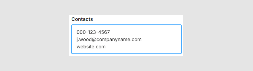 Text areas.