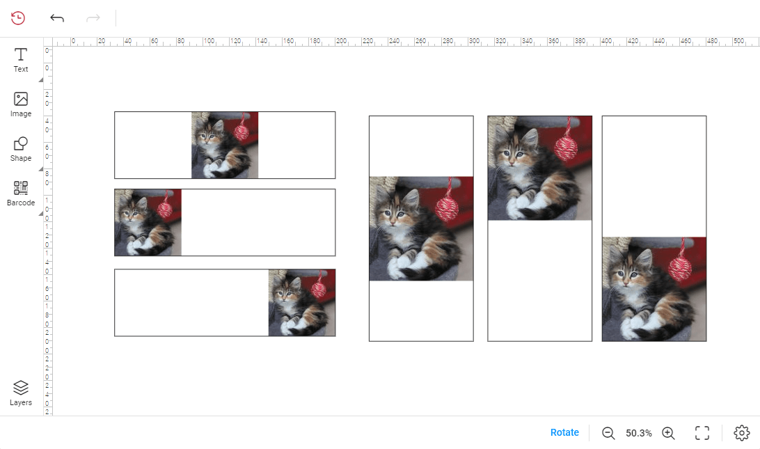 Images alignment in the Design Editor.