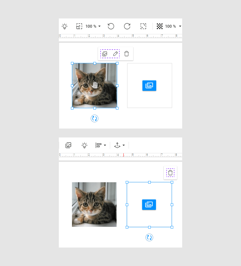 The Select button hides in the image placeholder with the marker.