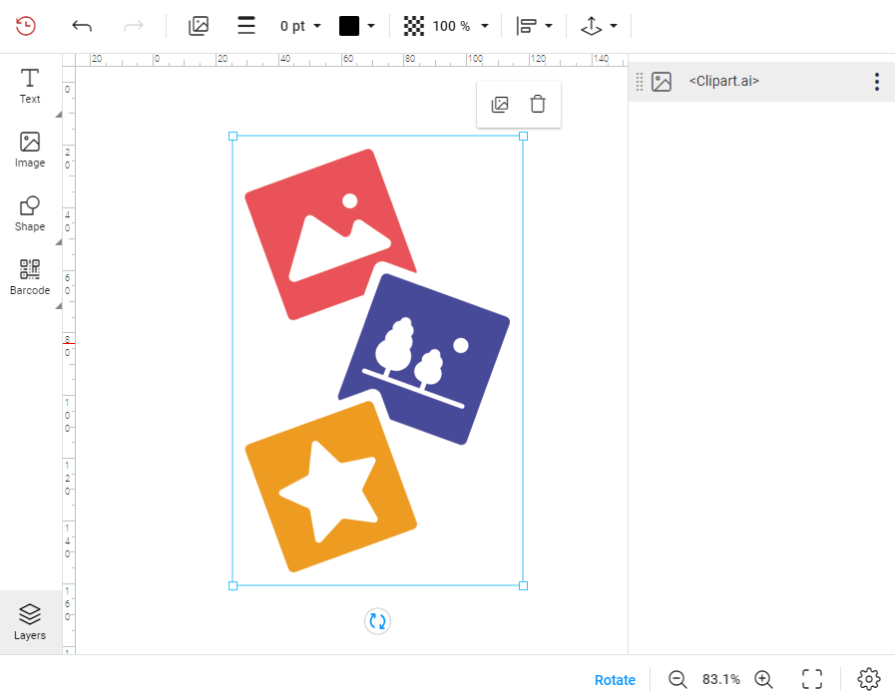 Adobe Illustrator graphics in the Design Editor.