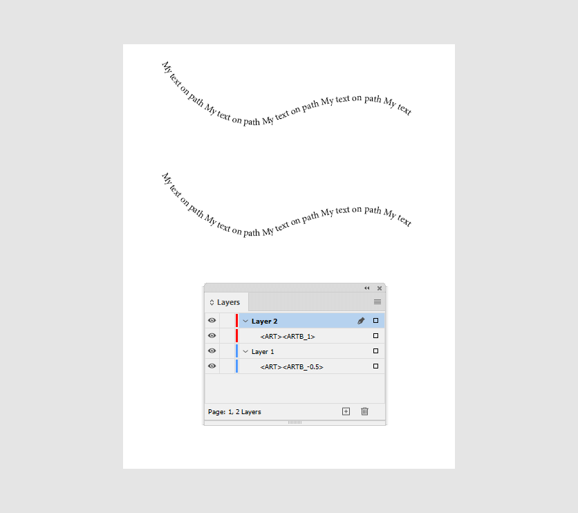 Arched text in InDesign.