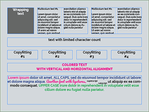 InDesign template with bounded text elements.