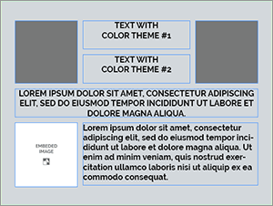 InDesign template with product themes.