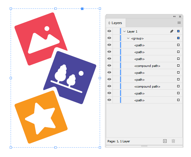 Importing AI as a group of shapes.