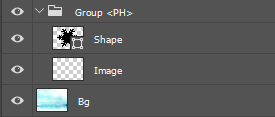 A placeholder mask based on a layer group.