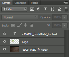 The layer List in the PSD template.