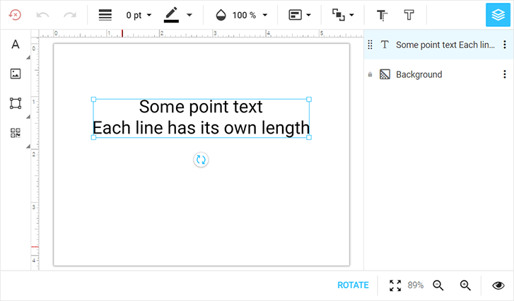 Point text loaded in the editor.