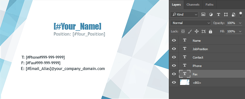 A template with masked placeholders.