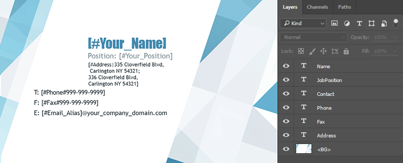 A template with a combo box placeholder.