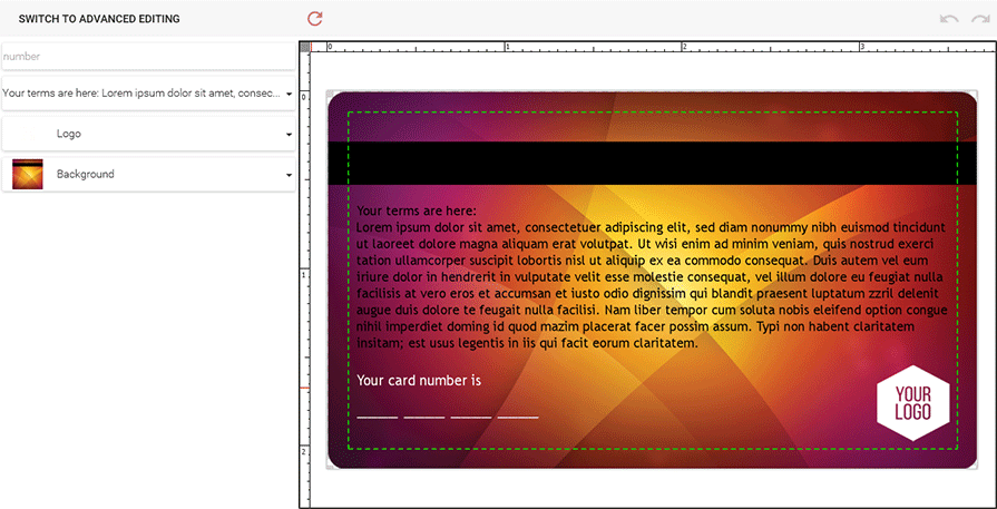 Editing a region in Customer's Canvas.