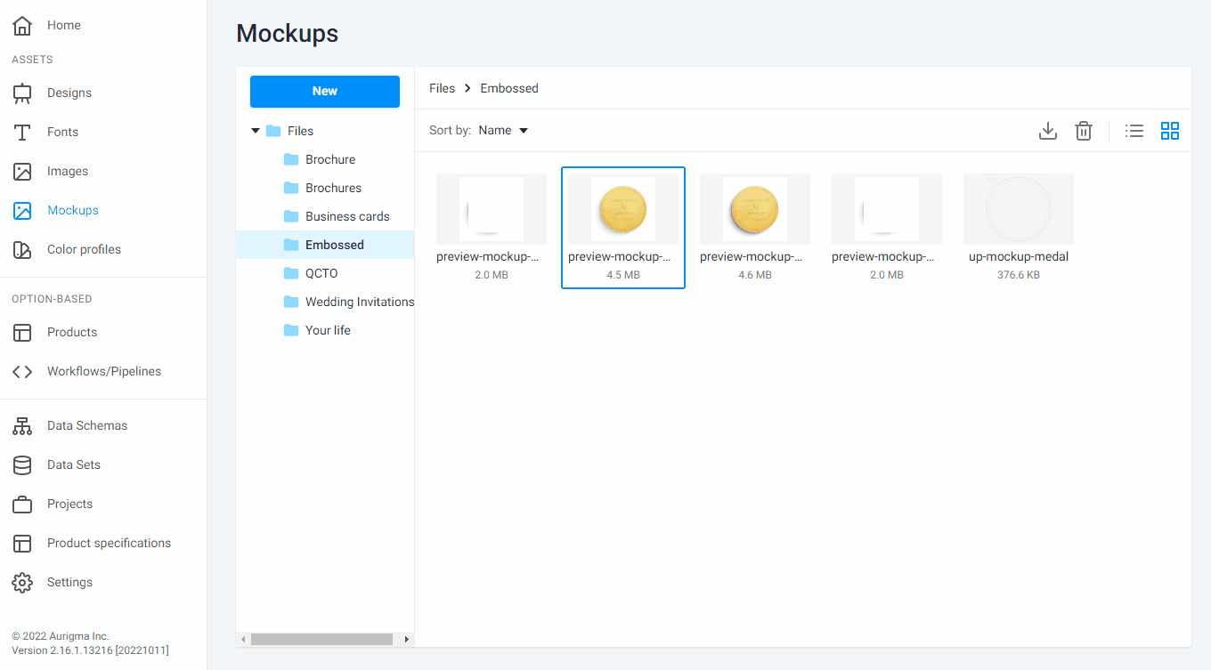 Embossed and debossed mockups Customer's Canvas