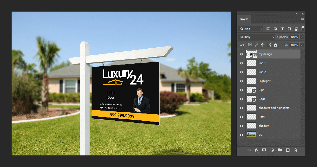 Test how your design will look on your mockup with transforms.