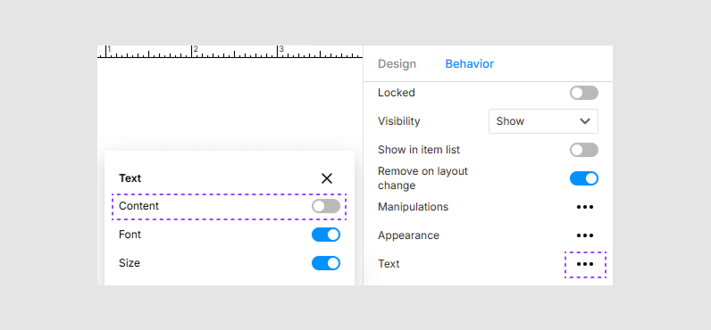 Disabling text content