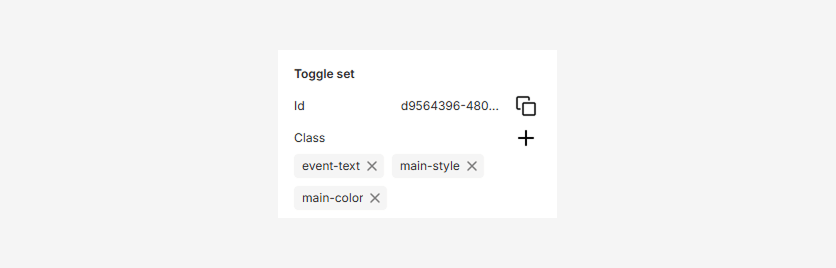 Classes for event name