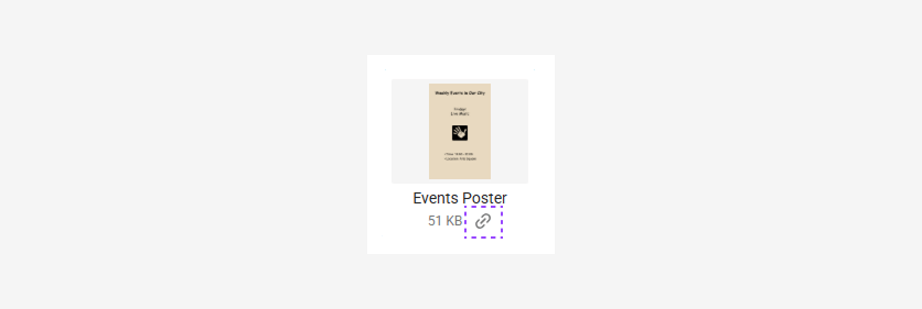 Displaying the link icon