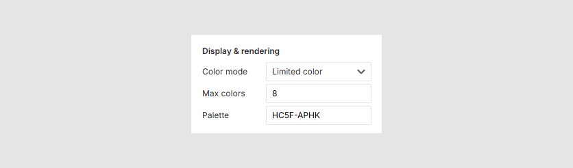 Limited color container.