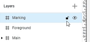 Lock a layer through the lock icon.