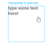 Entering text in placeholder.
