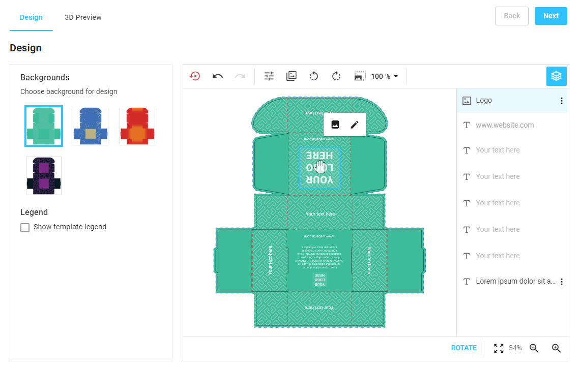 predesigned layouts