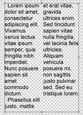 Multi-column text layer Multi-column text layer