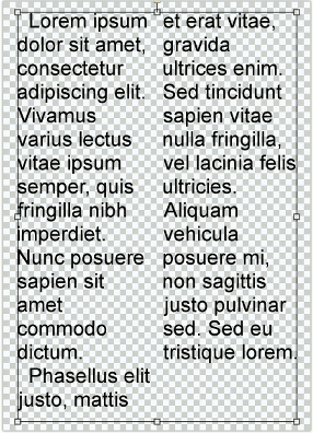Multi-column text layer