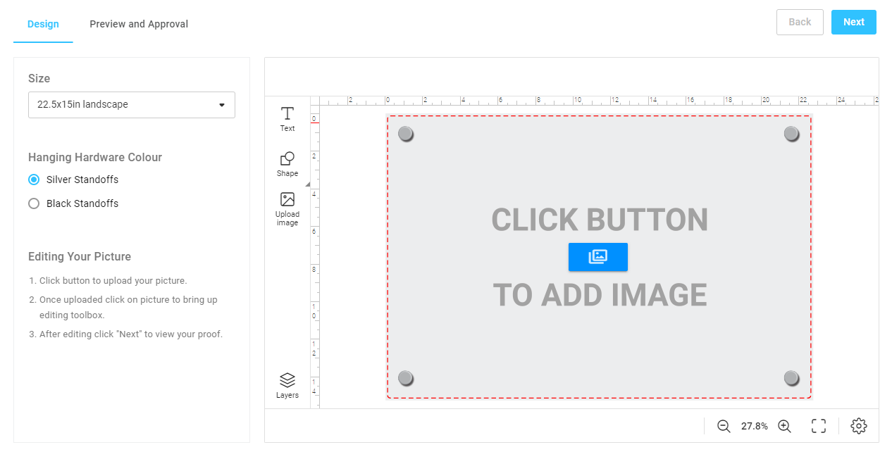 Online editor for custom outdoor products