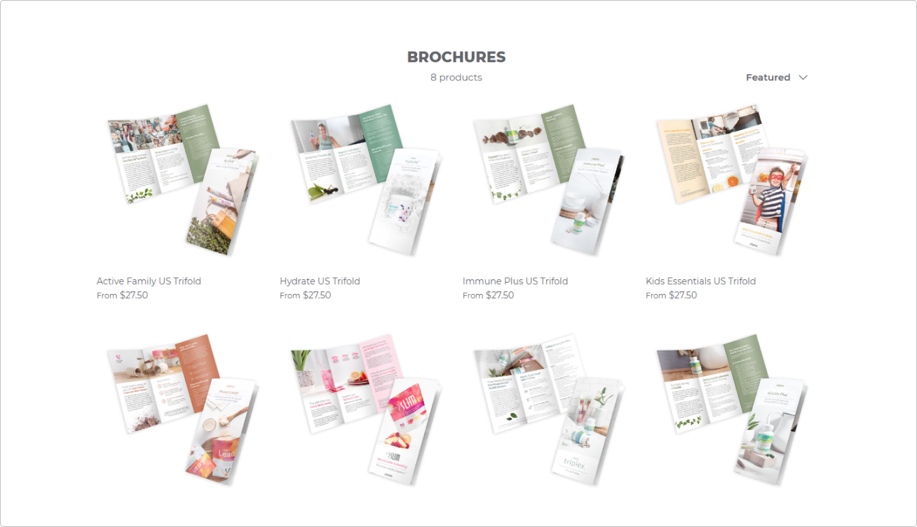 Online catalog with brochures in the MyPlexusPrint store