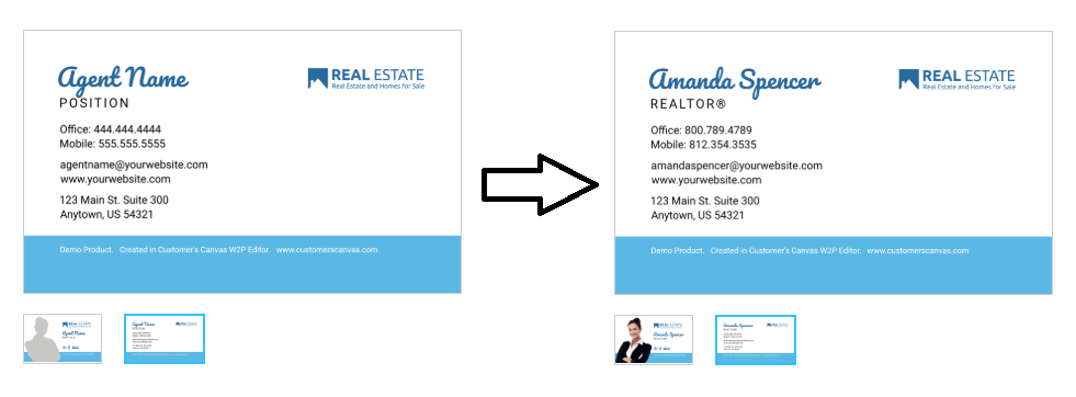variable data business card