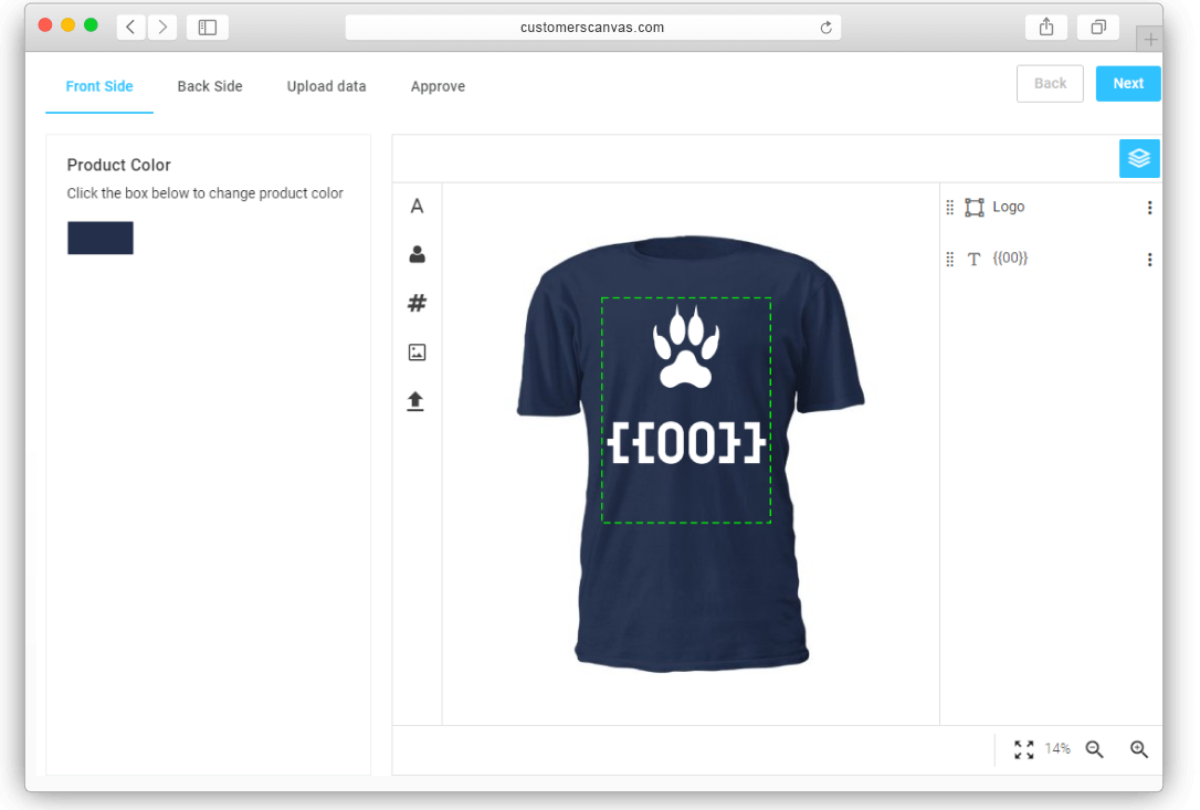 T-shirt with VDP