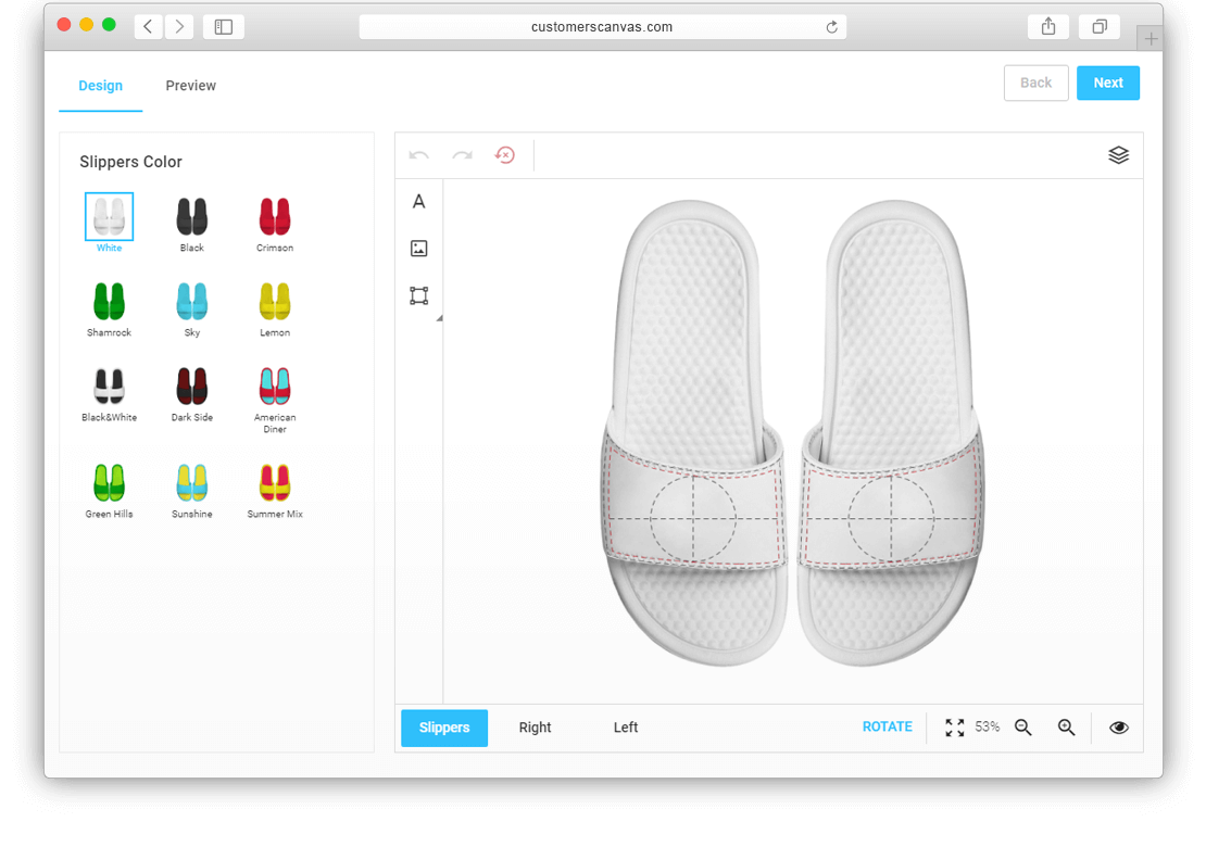 Slippers with color options screenshot