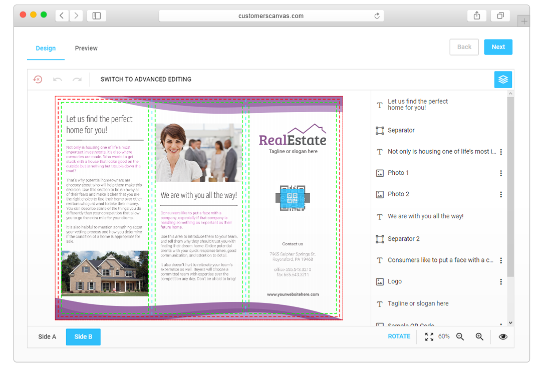Tri-fold brochure shopify demo