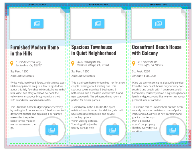 Example of a tri-fold brochure with complex layout Multipage templates