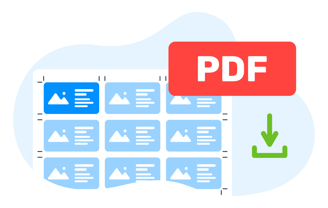 Download a PDF file with the imposed sheet