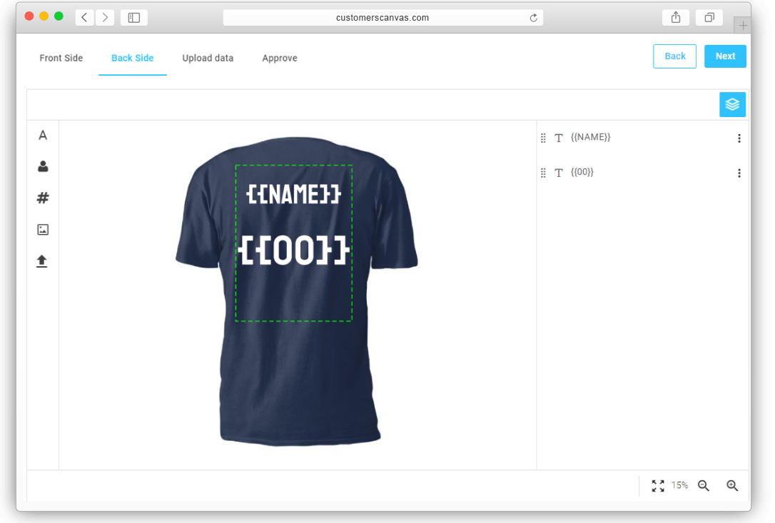 T-shirt designs with variable data screenshot 2